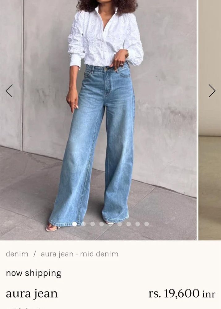 Women's Wide Leg Korean Blue Denim Jeans