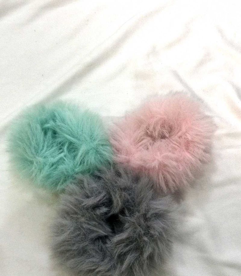 Fluffy  Hair Ties (set of 3)