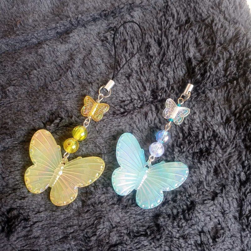 Butterfly mobile charms set of 2 (Yellow&amp;Blue)
