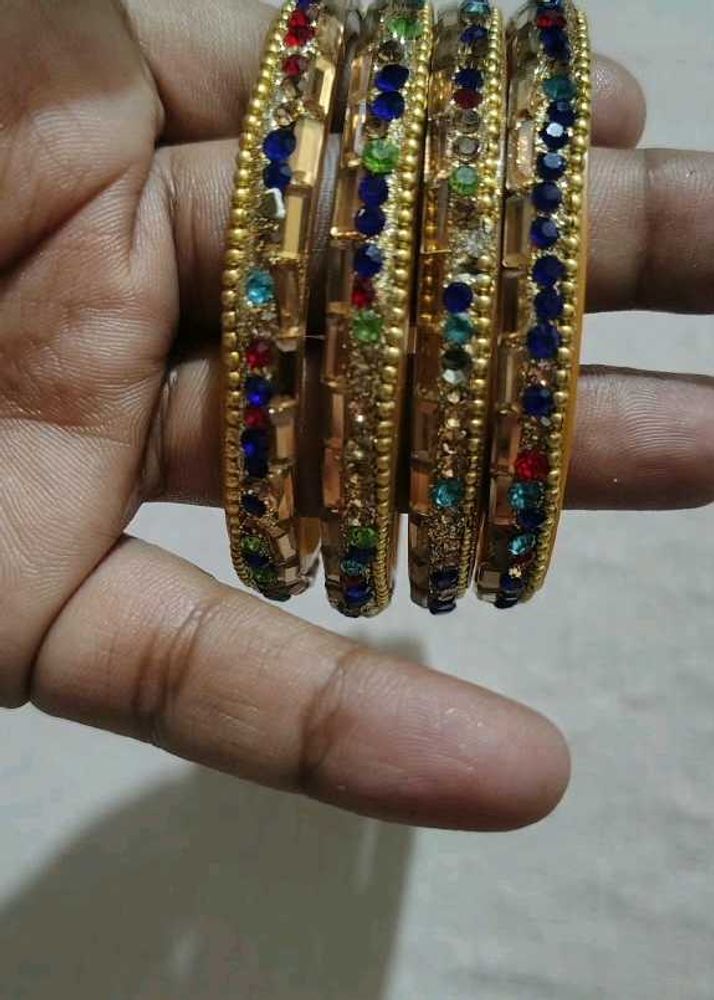 Set of 4 Bejeweled Bangles