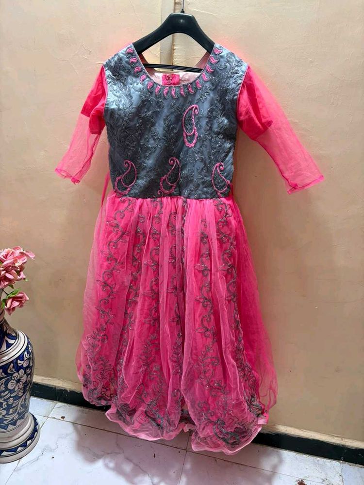Beautiful Pink Embroidered Gown