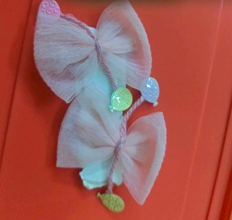Cute Tulle Bow with Balloon Charms