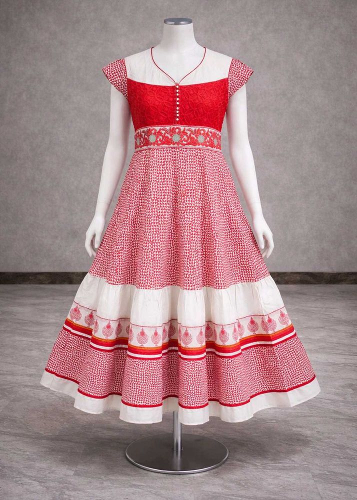 Red &amp; White Ethnic Dress