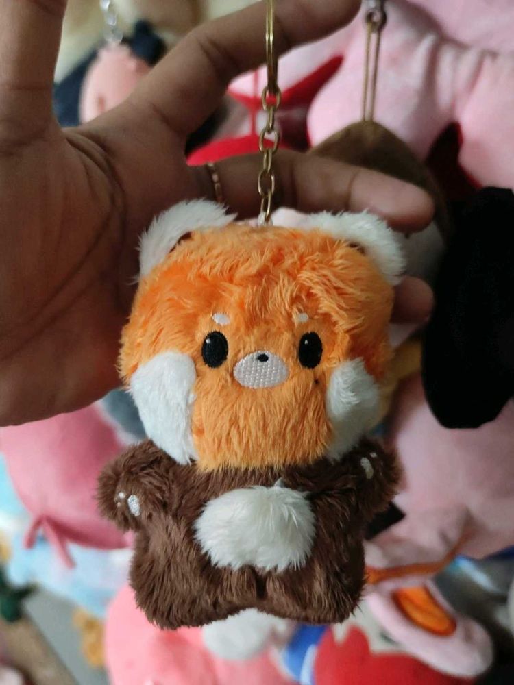 Cute Red Panda Plush Keychain