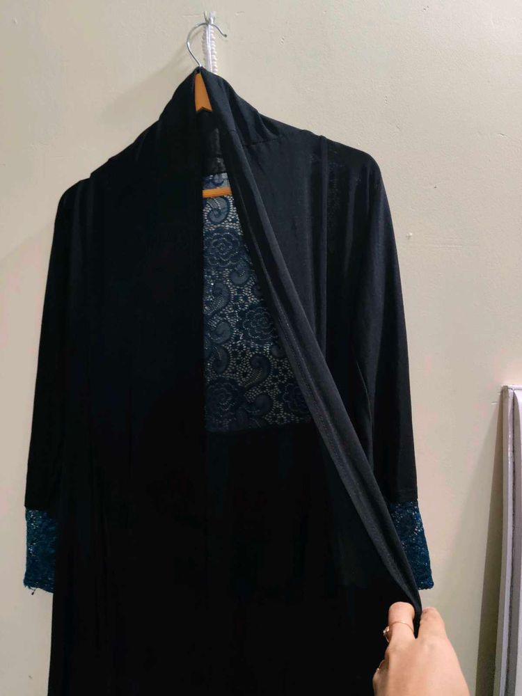 Elegant Black Shrug with Lace Details