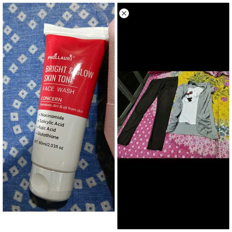 top pants set &amp; Glow Face Wash free