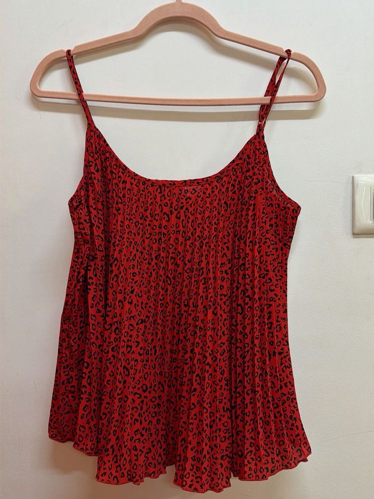 Red Leopard Print Cami Top