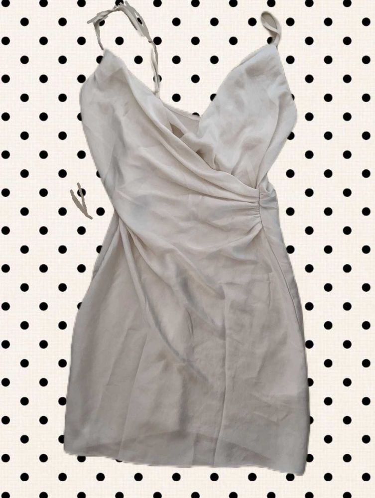 Sheer Ruched Mini Dress
