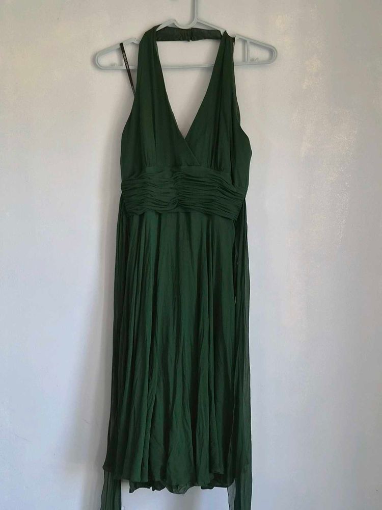 Maggy London 100% Silk Halter Neck Mini dress