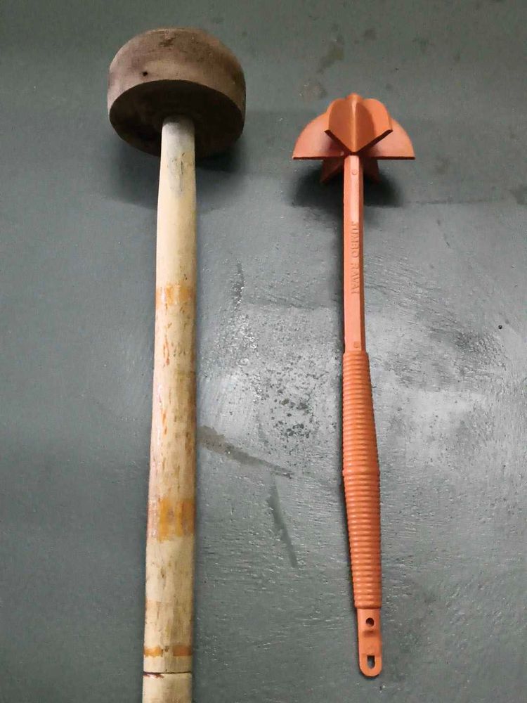 Vintage Butter Churner and Modern Whisk Set