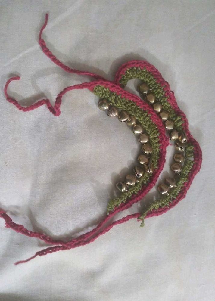 Handmade Crochet Anklets with Bells