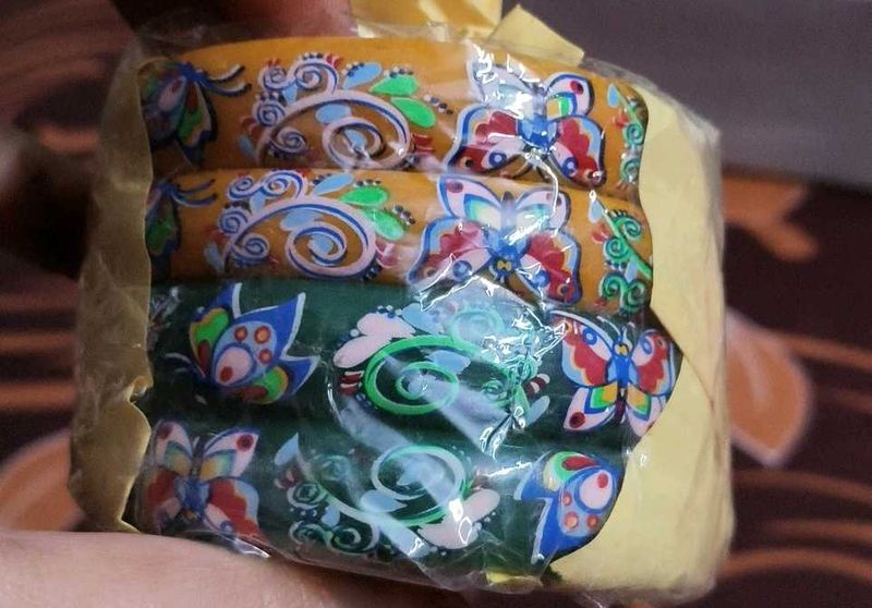 Set of 6 Colorful Butterfly Bangles