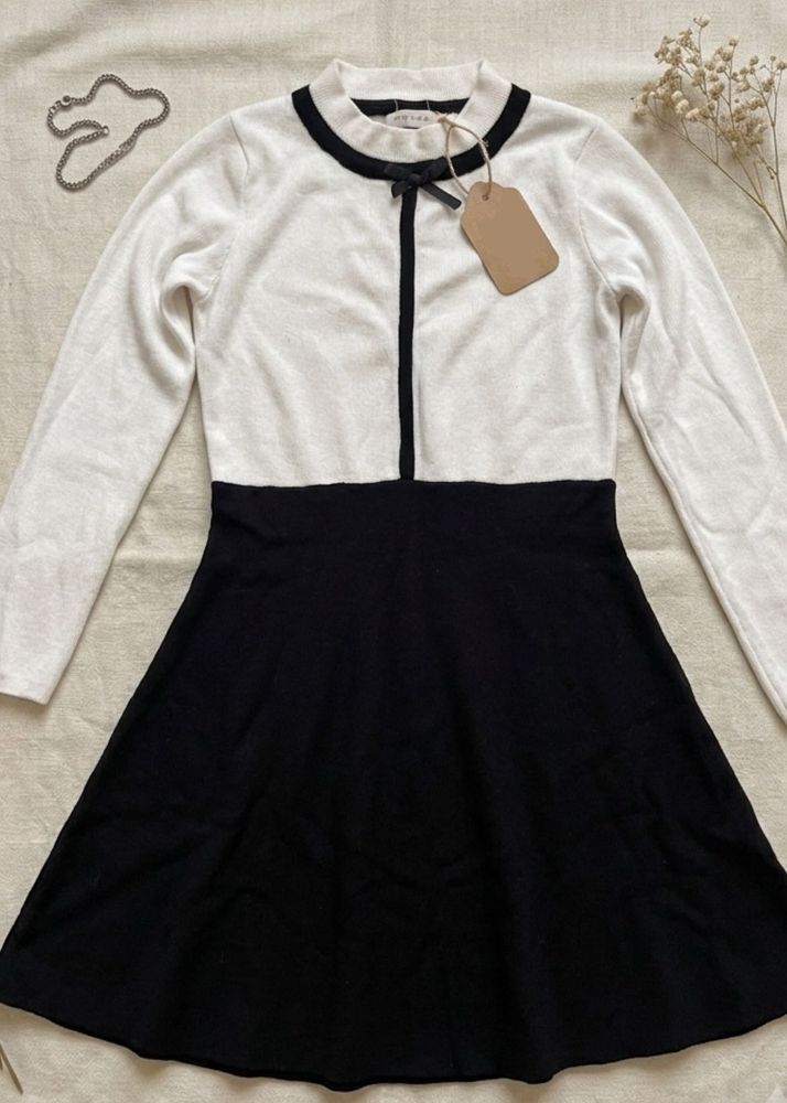 Chic Black &amp; White Mini Dress
