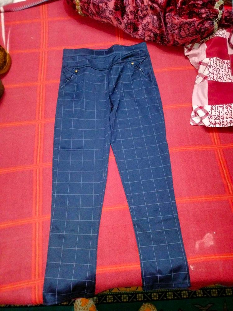 Blue Plaid Checkered Pants