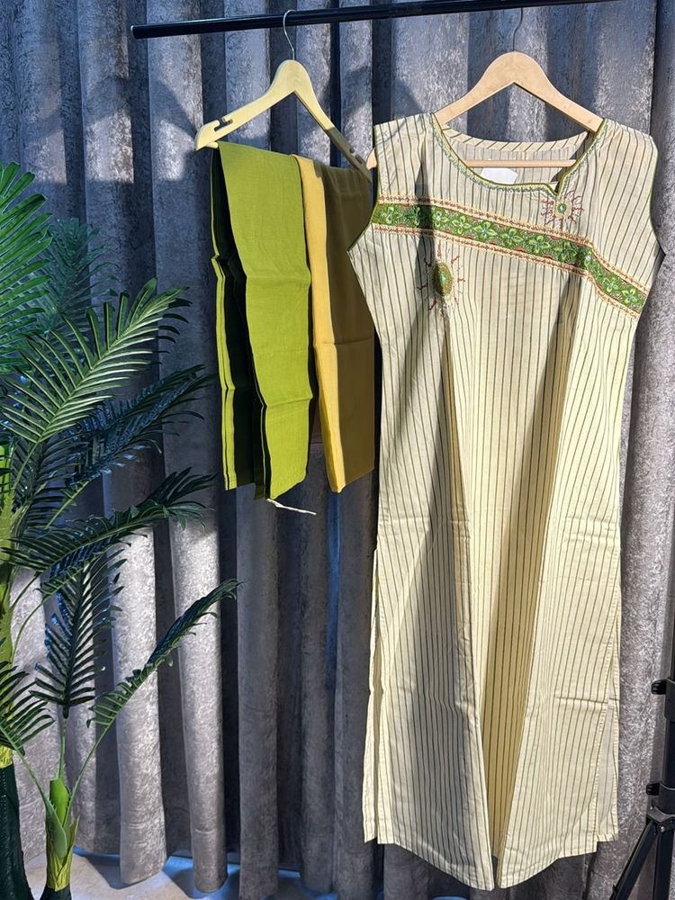 Kurti set With Sleeves , salwaar &amp; Dupatta