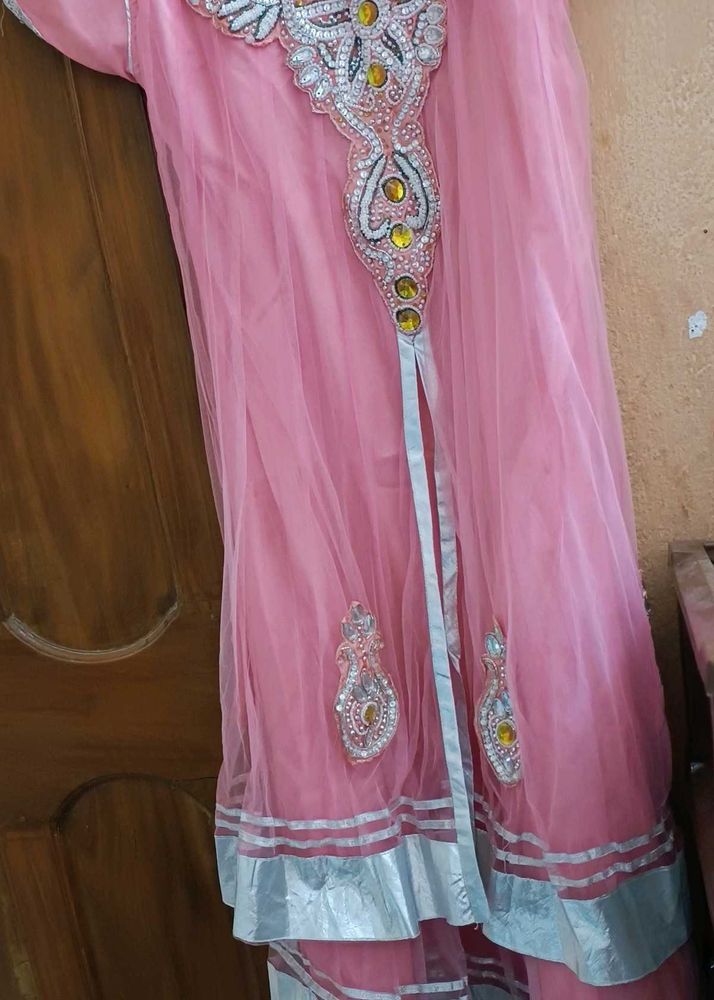 Pink Embellished Ethnic Gown