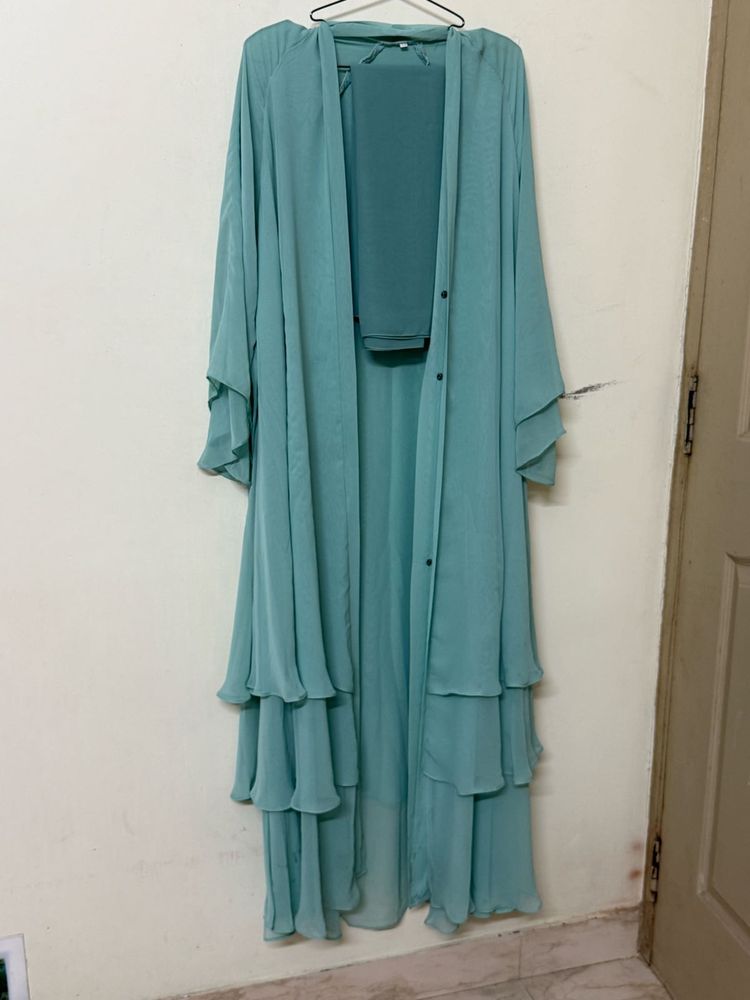 Imported 🇦🇪Elegant Teal Abaya Set