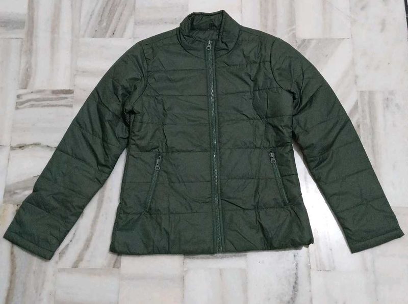olive green puffer jacket