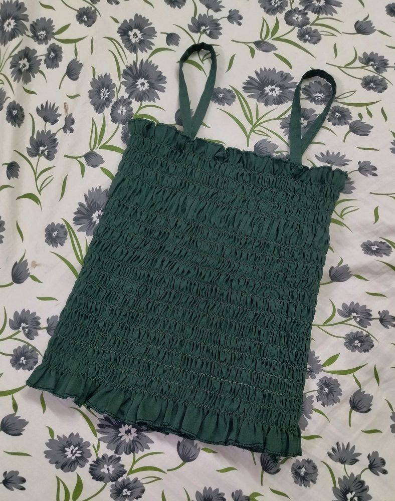 Smocked Green Top