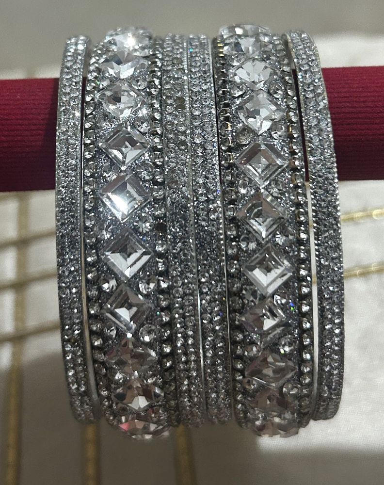 Sparkling Crystal Bangles Set