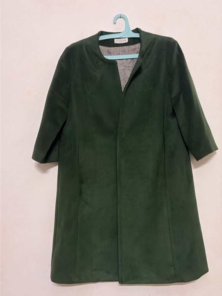ELLE Soft Wool Stylish Green Coat