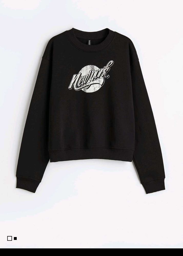 h&amp;m Black New York Graphic Sweatshirt