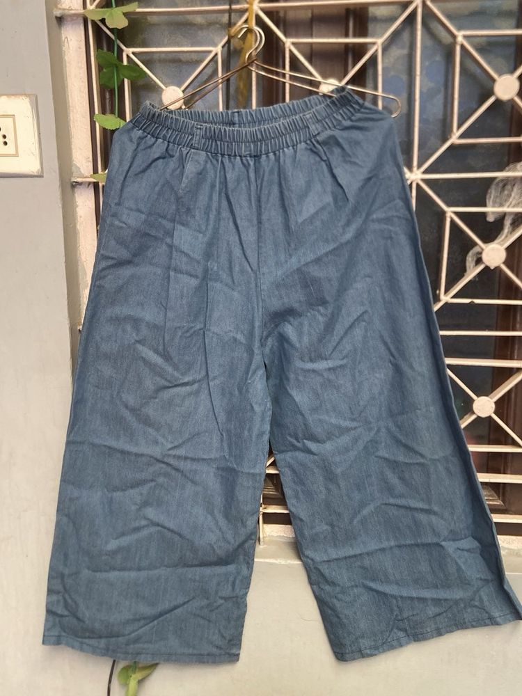 Women's Wide Leg Denim Pants length 34