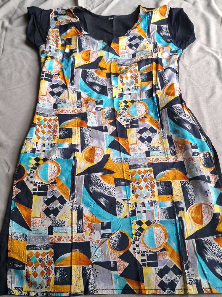Colorful Geometric Print Dress