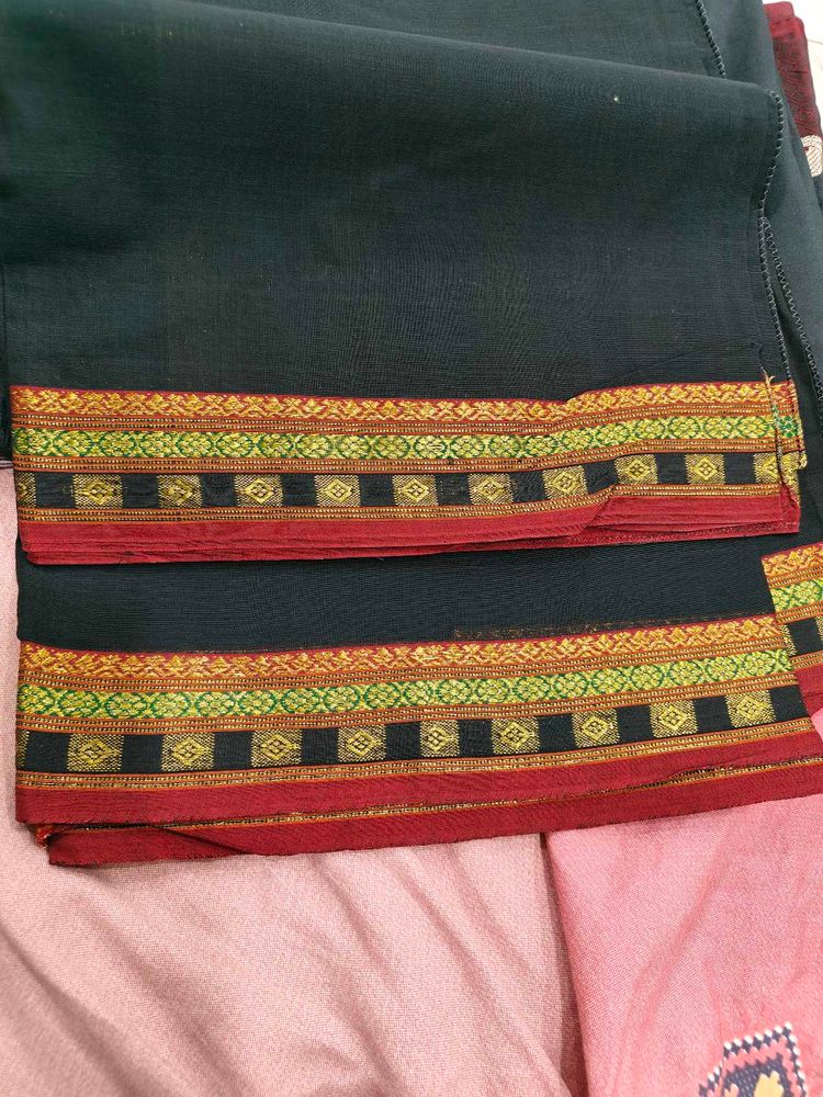Exquisite Black Saree , Ornate Border ( with