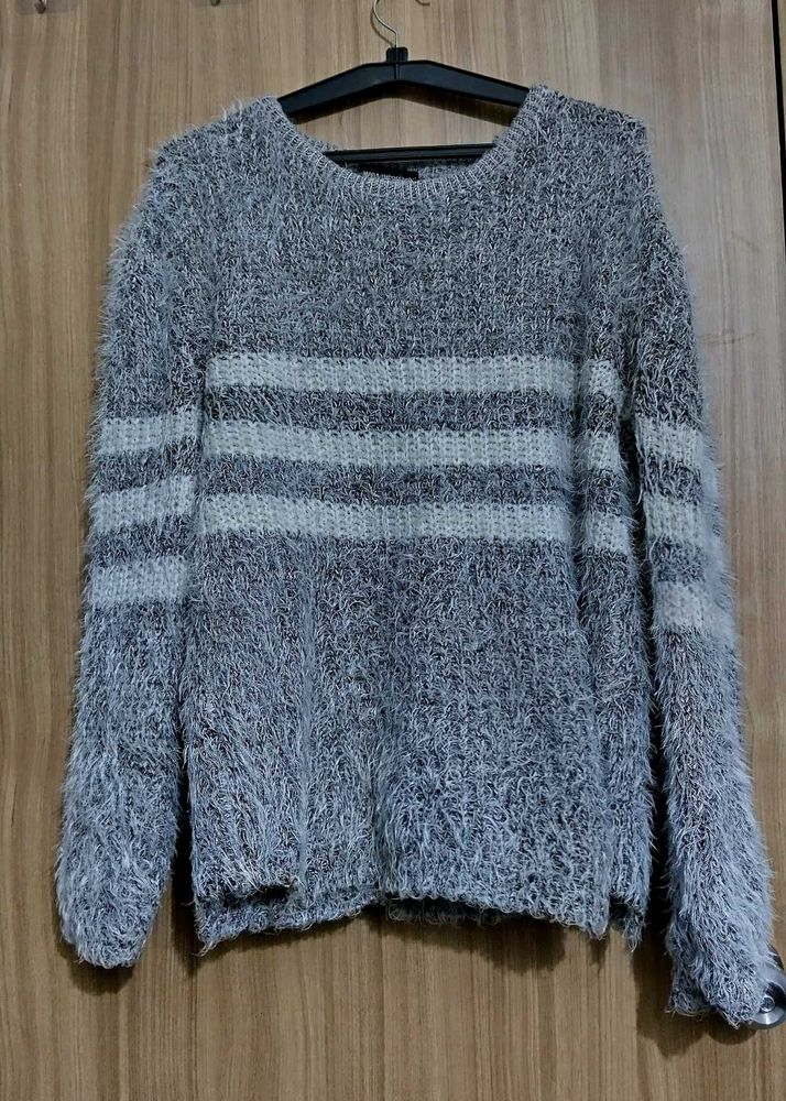 Striped Fuzzy Sweater