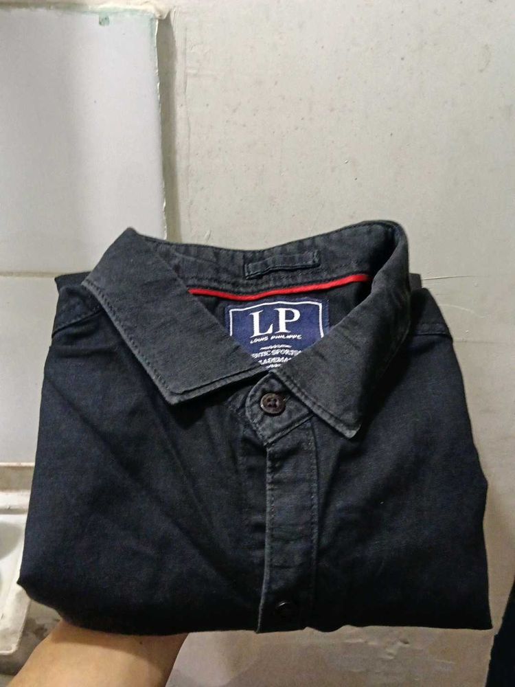 Louis Philippe Men's Black Shirt
