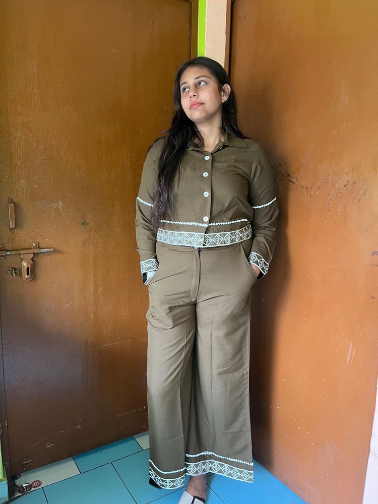 Olive Green Ethnic co ord set