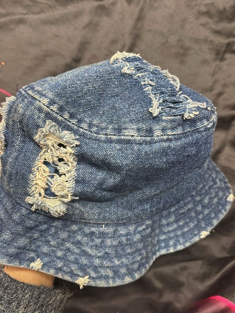 Distressed Denim Bucket Hat