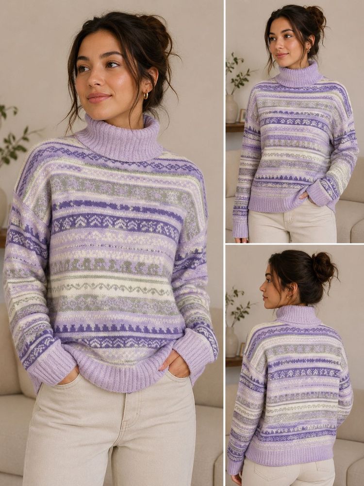 Cozy Fair Isle Turtleneck Sweater