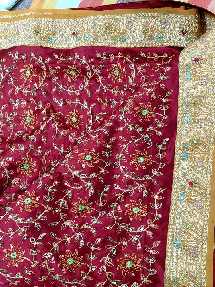 maroon/burgundy red festive saree!