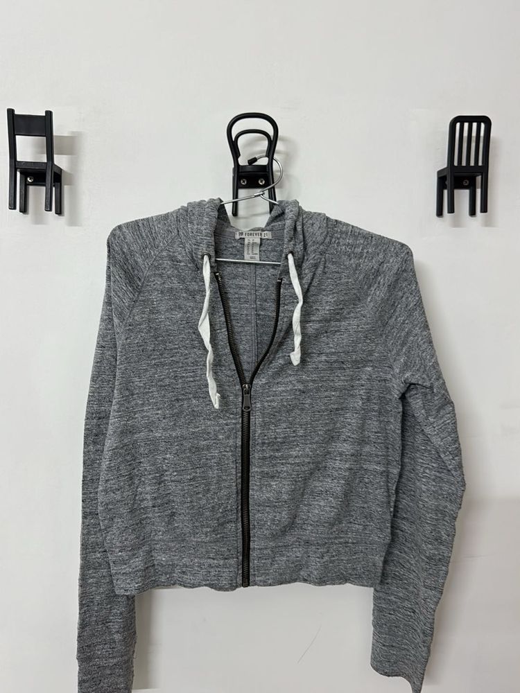 Grey Zip-Up Hoodie