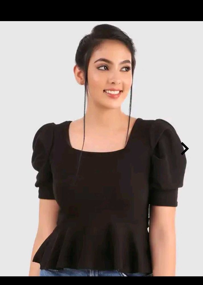 Stylish Black Peplum Top