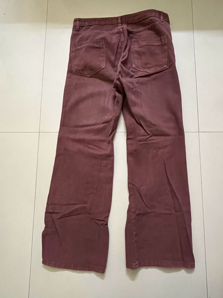 B1G1 Maroon Wide Leg Jeans