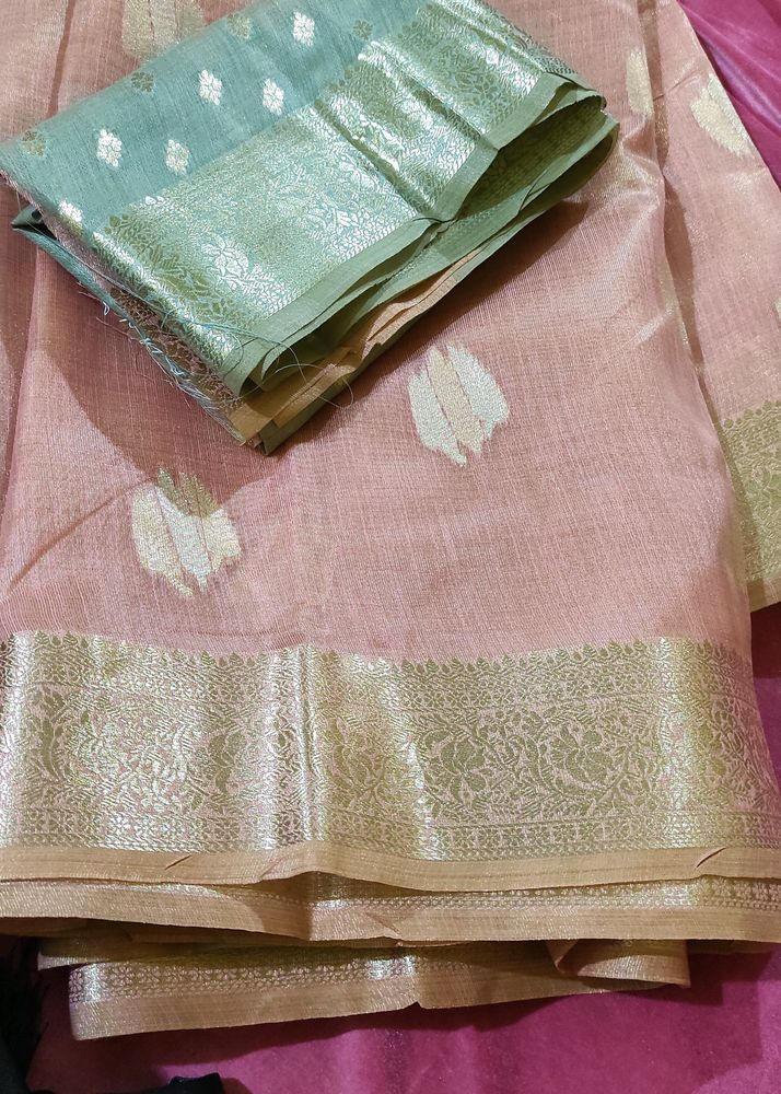 Banarsi Silk Border Saree With Blouse
