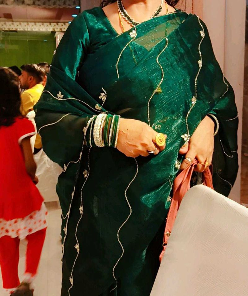 Premium jimmy choo hand work saree