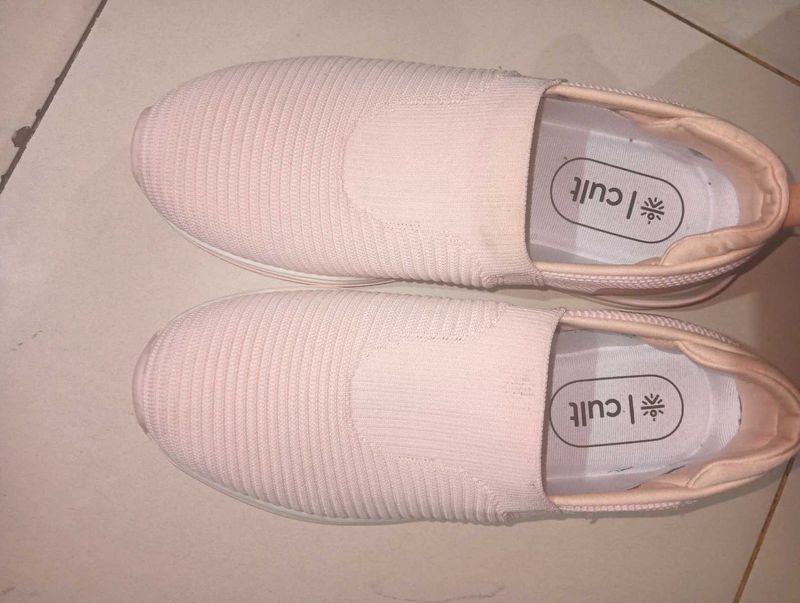 Light Pink Slip-On Sneakers
