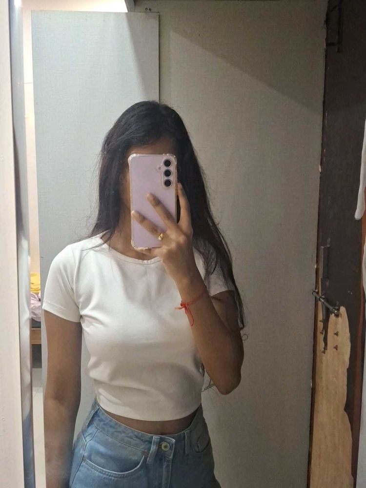 off white croptop