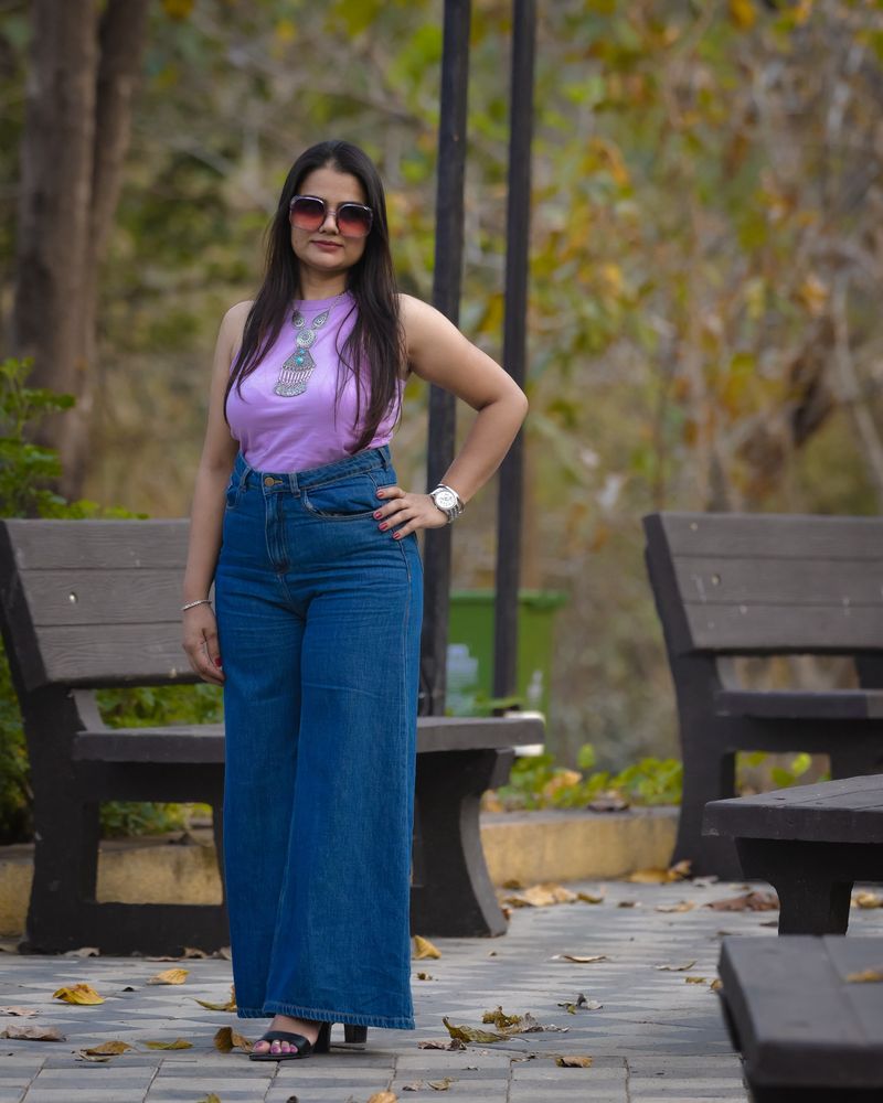 Dark Blue Wide Leg Jeans