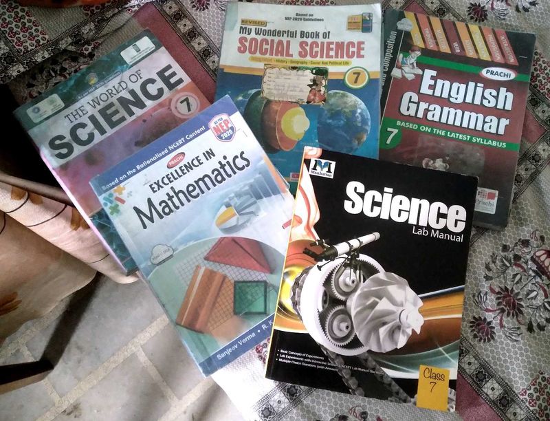 Class 7 Books - Science, Maths, English