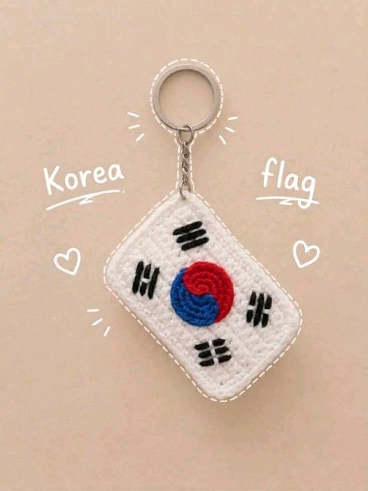 Handmade Korea Flag Keychain