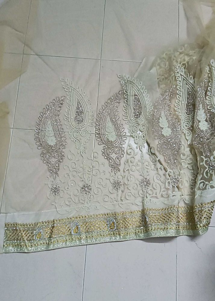 Grand netted tan and coffee brown saree