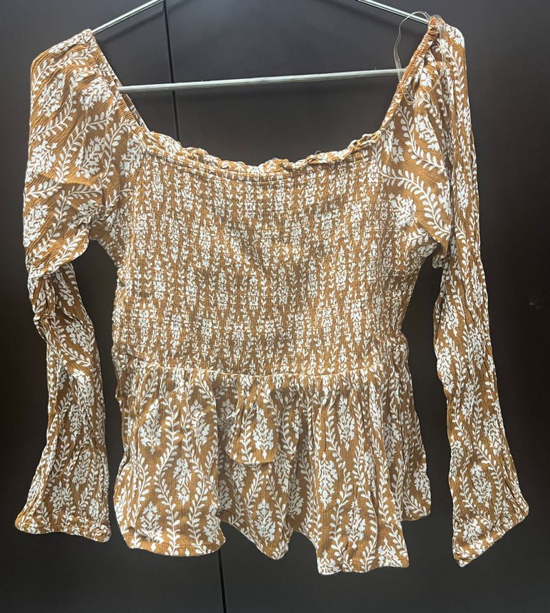 Zudio Elastic Peplum Top