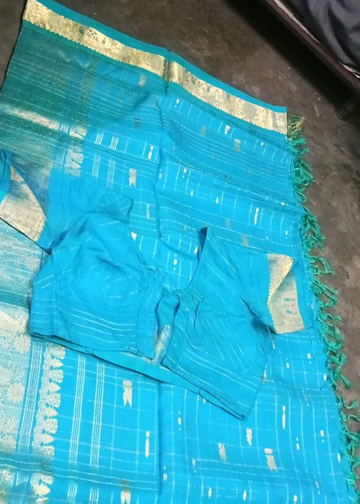 Blue Saree with Blouse