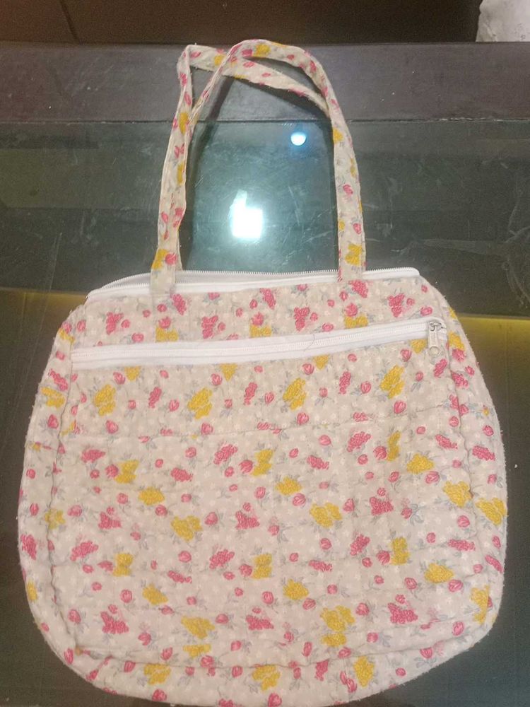 Cute Floral Quilted Tote Bag