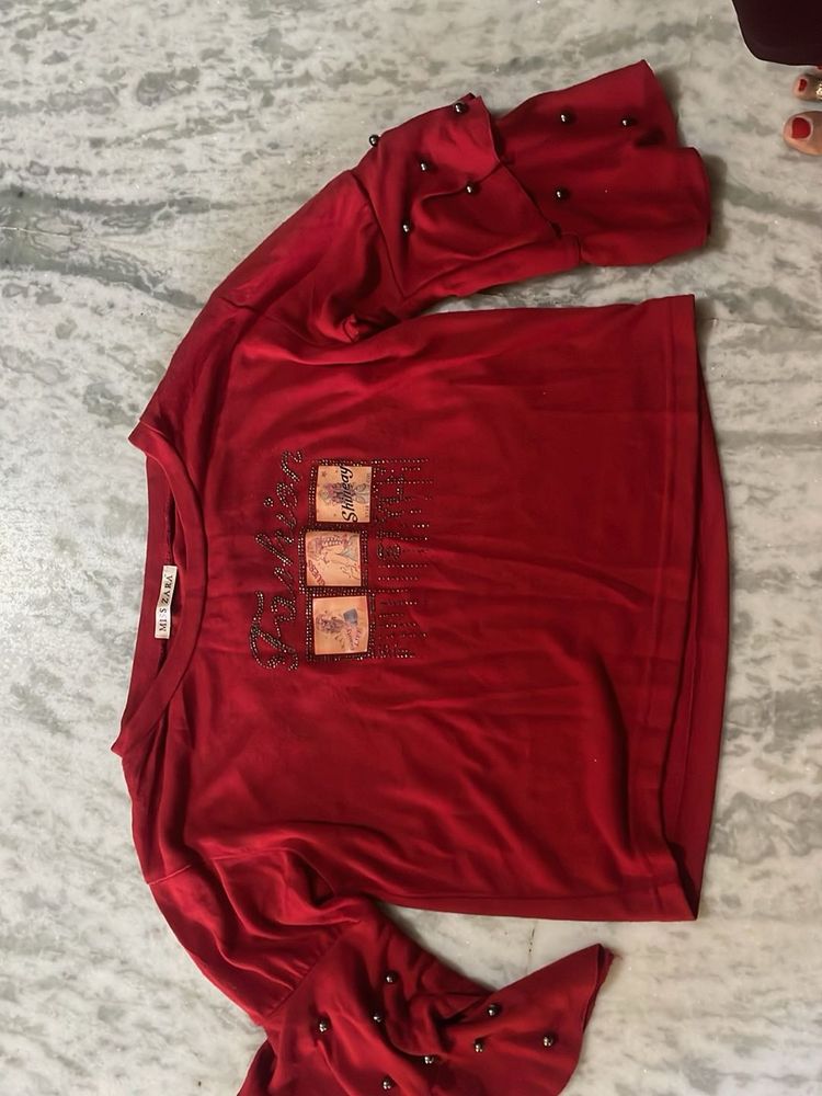 Red Top with Embellishments